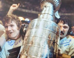 Autographed BOBBY CLARKE & BERNIE PARENT 16 x 20 Philadelphia Flyers