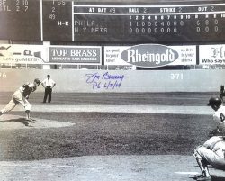 AUTOGRAPHED 16 x 20 JIM BUNNING "PG 6/21/64" Philadelphia Phillies Photo
