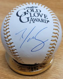 Autographed YOLMER SANCHEZ Official Gold Glove Major League Baseball