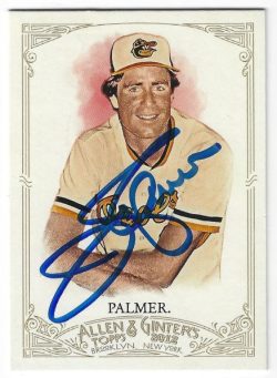 Autographed JIM PALMER Baltimore Orioles 2012 Topps Allen & Ginters Card