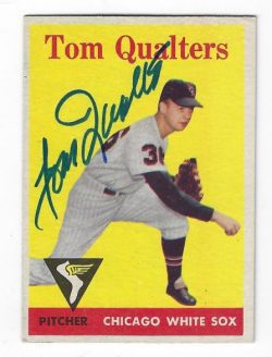Autographed TOM QUALTERS Chicago White Sox 1958 Topps Card