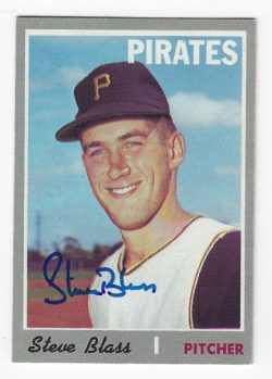 Autographed STEVE BLASS Pittsburgh Pirates 1970 Topps Card