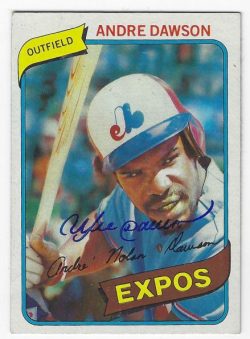Autographed ANDRE DAWSON Montreal Expos 1980 Topps Card