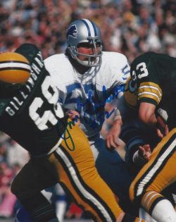 Autographed JIM LASLAVIC 8x10 Detroit Lions photo