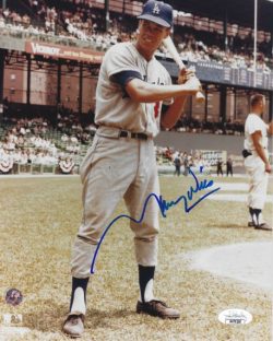 AUTOGRAPHED MAURY WILLS 8X10 Los Angeles Dodgers photo JSA