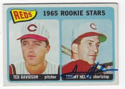 Autographed TOMMY HELMS Cincinnati Reds 1965 Topps Card