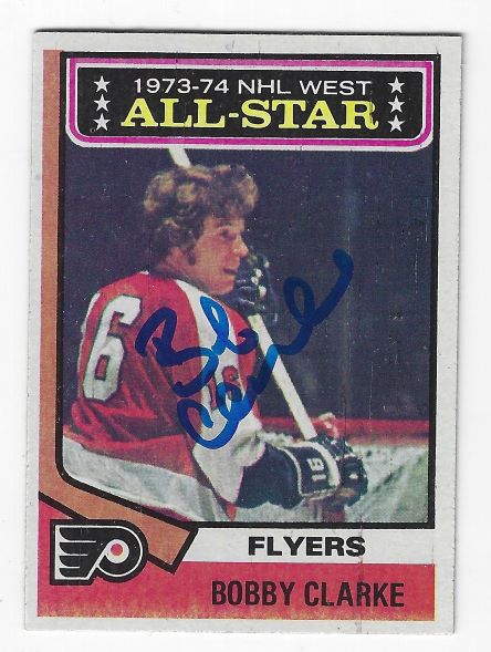BOBBY CLARKE Philadelphia Flyers Autographed 1975-76 Topps