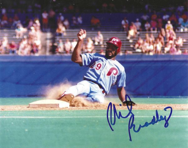 AUTOGRAPHED PHIL BRADLEY 8x10 Philadelphia Phillies Photo