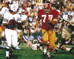 Autographed BILL BRUNDIGE 8x10 Washington Redskins Photo