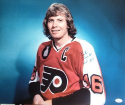 Autographed BOBBY CLARKE "HOF 87" 16X20 Philadelphia Flyers Photo JSA