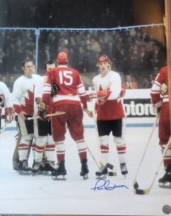 Autographed PAUL HENDERSON 16X20 Team Canada Photo