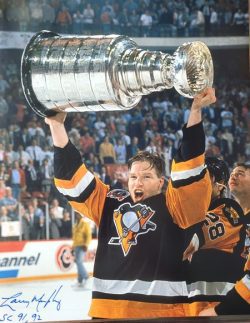 Autographed Larry Murphy "SC 91, 92" 16X20 Pittsburgh Penguins Photo