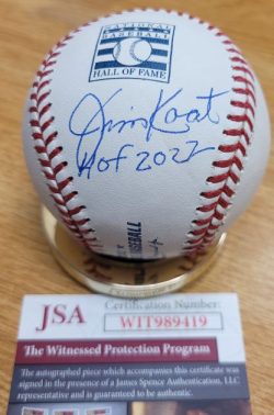 Autographed JIM KAAT "HOF 2022" Official HOF Logo Major League Baseball JSA