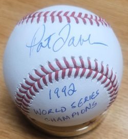 Autographed PAT TABLER "1992 World Series Champions" Rawlings Official Major League Baseball