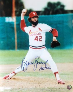 Autographed  BRUCE SUTTER "HOF 06" 16x20 St. Louis Cardinals Photo
