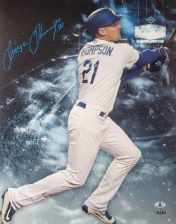 AUTOGRAPHED TRAYCE THOMPSON 16x20 Los Angeles Dodgers photo Beckett