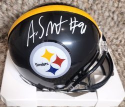 Autographed AARON SMITH Pittsburgh Steelers Mini Helmet with COA
