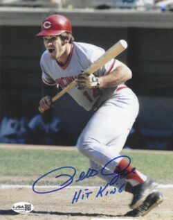 AUTOGRAPHED PETE ROSE "Hit King" 8X10 Cincinnati Reds Photo JSA