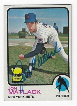 Autographed JON MATLACK New York Mets 1973 Topps card