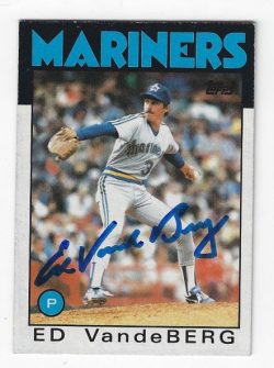 Autographed ED VANDE BERG Seattle Mariners 1986 Topps Card