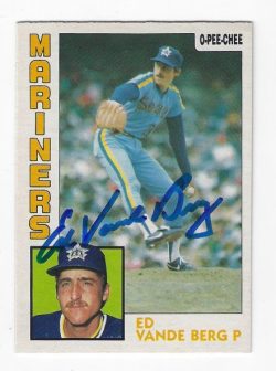 Autographed ED VANDE BERG Seattle Mariners 1984 O-Pee-Chee Card