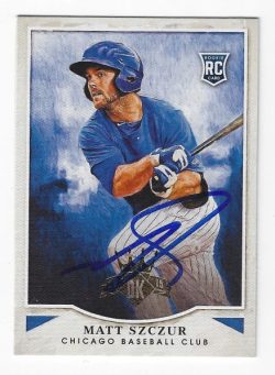 Autographed MATT SZCZUR Chicago Cubs 2015 Panini Diamond King Card