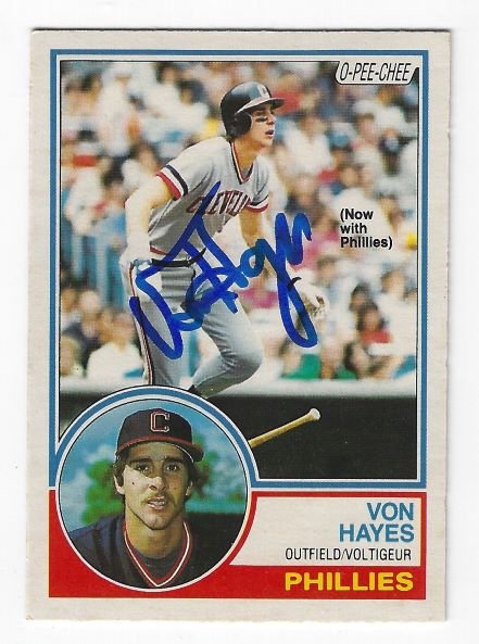 Autographed VON HAYES Philadelphia Phillies 1983 O-Pee-Chee Card - Main  Line Autographs