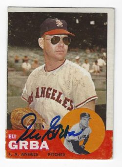 Autographed ELI GRBA Los Angeles Angels 1963 Topps Card