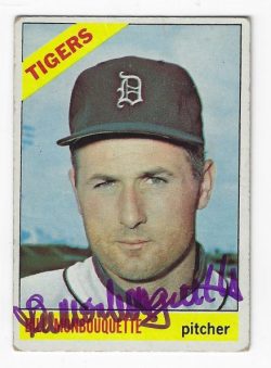 Autographed BILL MONBOUQUETTE Detroit Tigers 1966 Topps Card