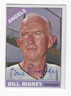 Autographed BILL RIGNEY California Angels 1966 Topps Card
