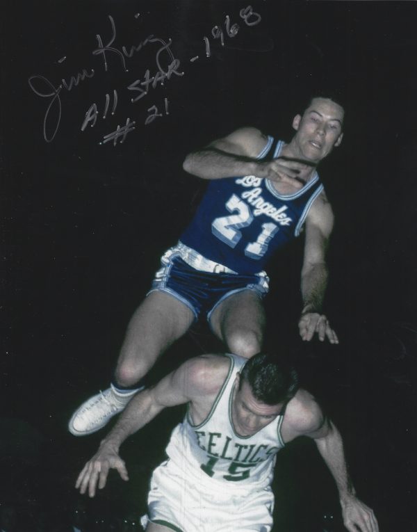 AUTOGRAPHED JIM KING 8X10 Los Angeles Lakers Photo