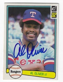 Autographed AL OLIVER Texas Rangers 1982 Donruss Card
