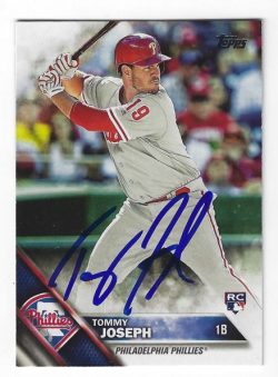 Autographed TOMMY JOSEPH  Philadelphia Phillies 2016 Topps Card