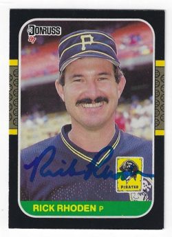 Autographed RICK RHODEN Pittsburgh Pirates 1987 Donruss Card
