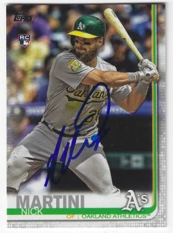 Autographed NICK MARTINI Oakland A's 2019 Topps Card