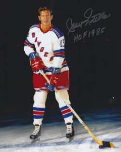 Autographed JEAN RATELLE "HOF 1985" 8x10 New York Rangers Photo