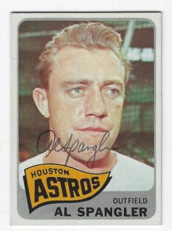 Autographed AL SPANGLER Houston Astros 1965 Topps Card