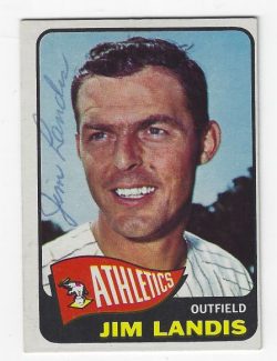 Autographed JIM LANDIS Kansas City A's 1965 Topps Card