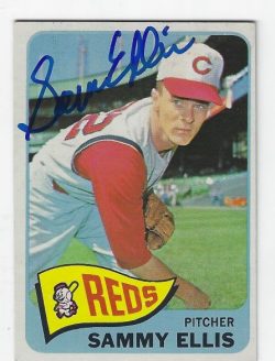 Autographed SAMMY ELLIS Cincinnati Reds 1965 Topps Card