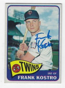 Autographed FRANK KOSTRO Minnesota Twins 1965 Topps Card