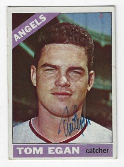 Autographed TOM EGAN California Angels 1966 Topps Card