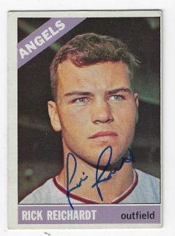 Autographed RICK REICHARDT California Angels 1966 Topps Card