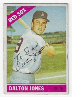 Autographed DALTON JONES Boston Red Sox 1966 Topps Card