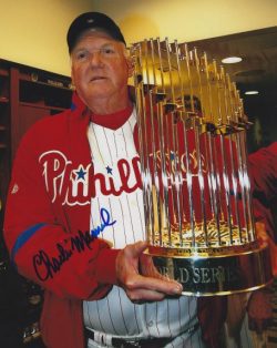 AUTOGRAPHED CHARLIE MANUEL 8x10 Philadelphia Phillies Photo