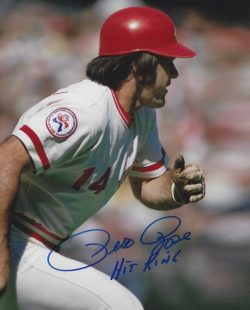 AUTOGRAPHED PETE ROSE "Hit King" 8X10 Cincinnati Reds Photo