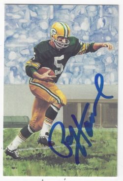 Autographed Paul Hornung Green Bay Packers Goal Line Art Card