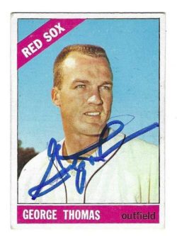 Autographed GEORGE THOMAS Boston Red Sox 1966 Topps Card