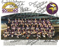 Autographed 1969 Vikings Team 8X10 photo 15 Signatures