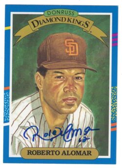 Autographed ROBERTO ALOMAR San Diego Padres 1991 Donruss 5X7 Diamond King