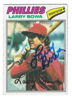Autographed LARRY BOWA Philadelphia Phillies 1977 Topps Card